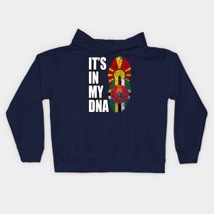 Macedonian And Dominica Mix Heritage DNA Flag Kids Hoodie